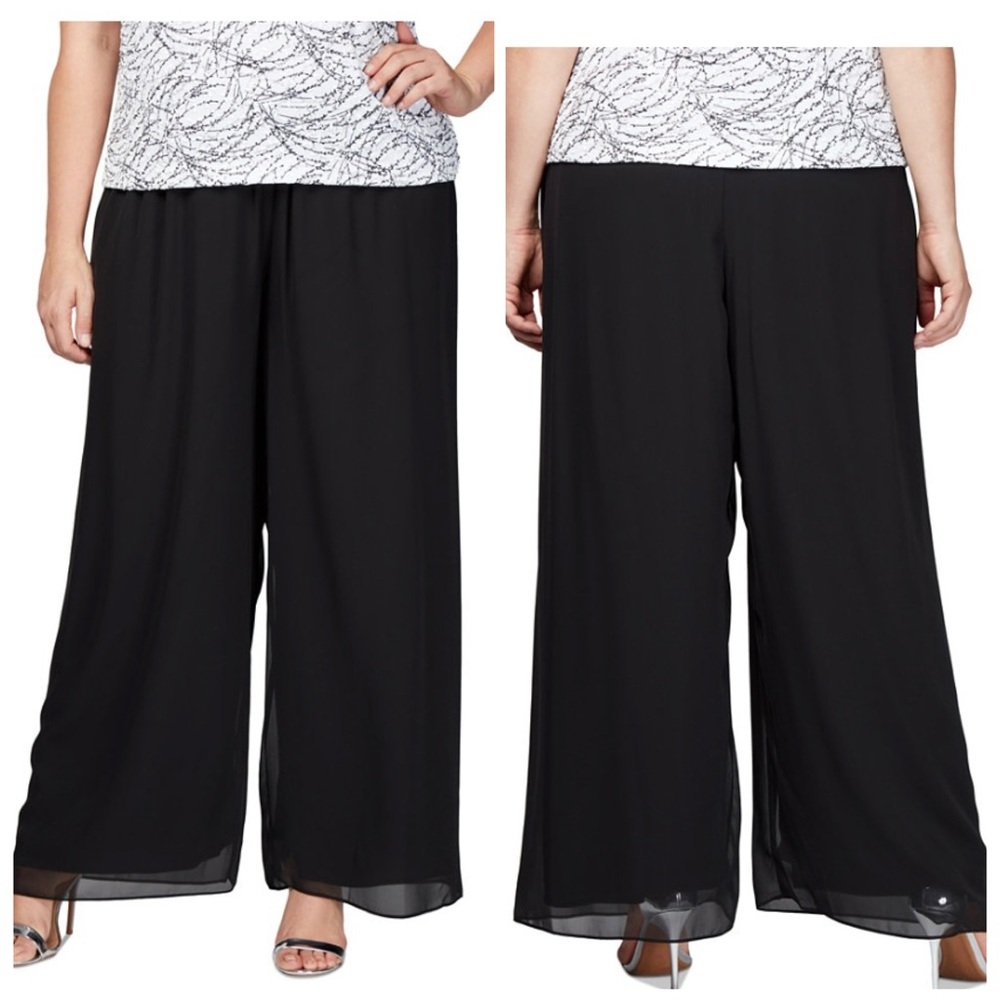 🚨Sale🚨!! Alex Evenings Black Chiffon Pants Size 1X